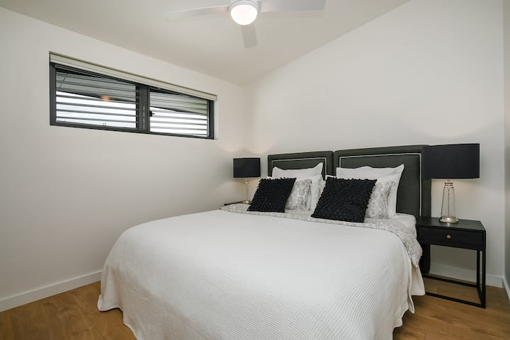 Second bedroom has a king size bed but can be split into two single beds on request