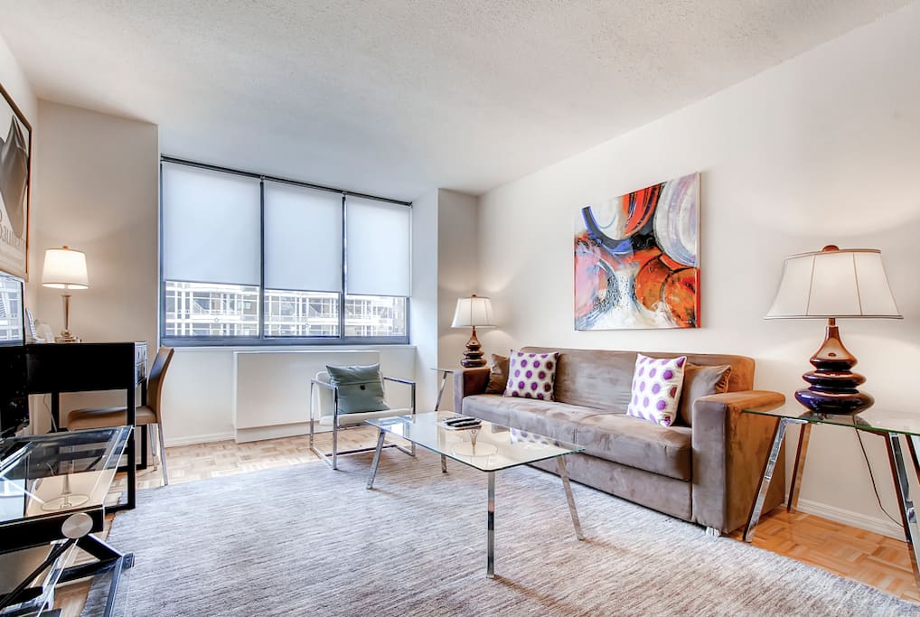 Living room with great city view
