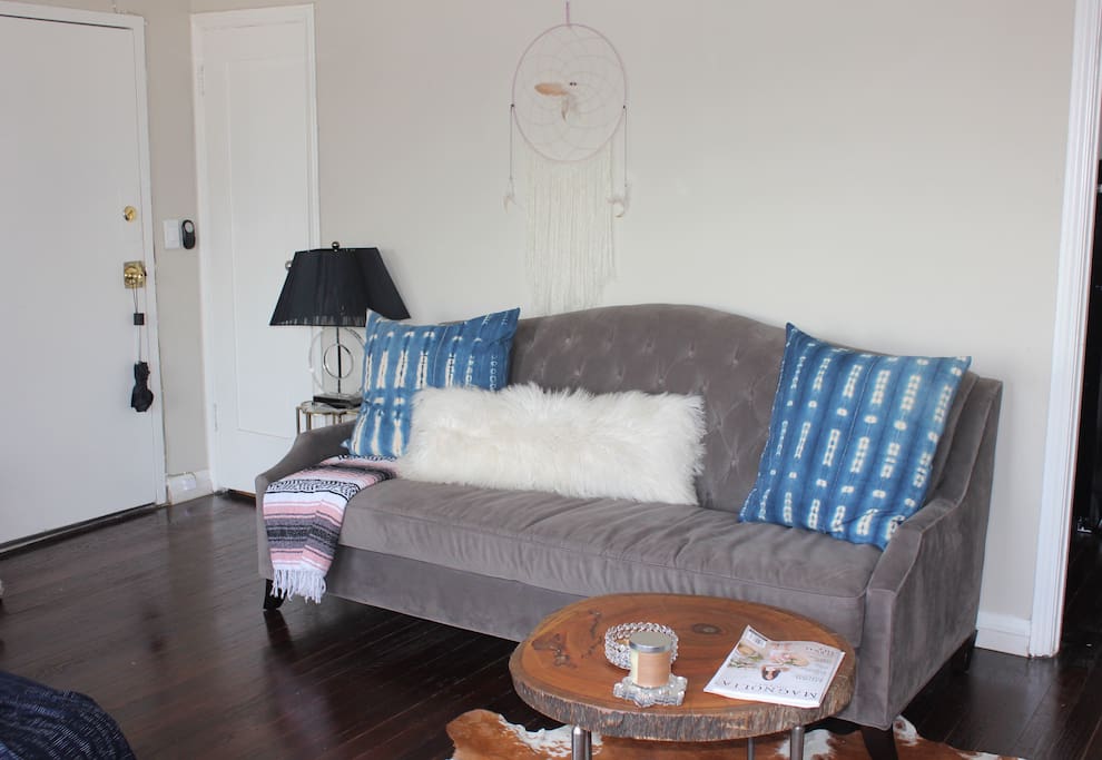Comfortable plush sofa
