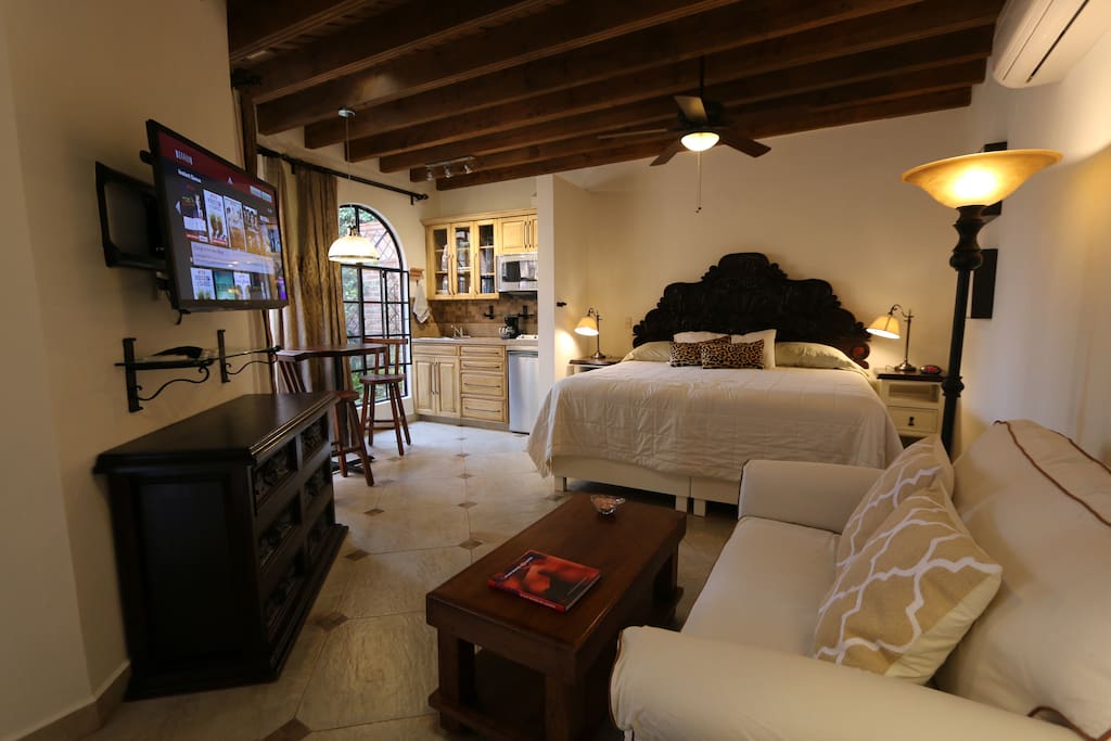 Cozy and comfortable king suite with AC