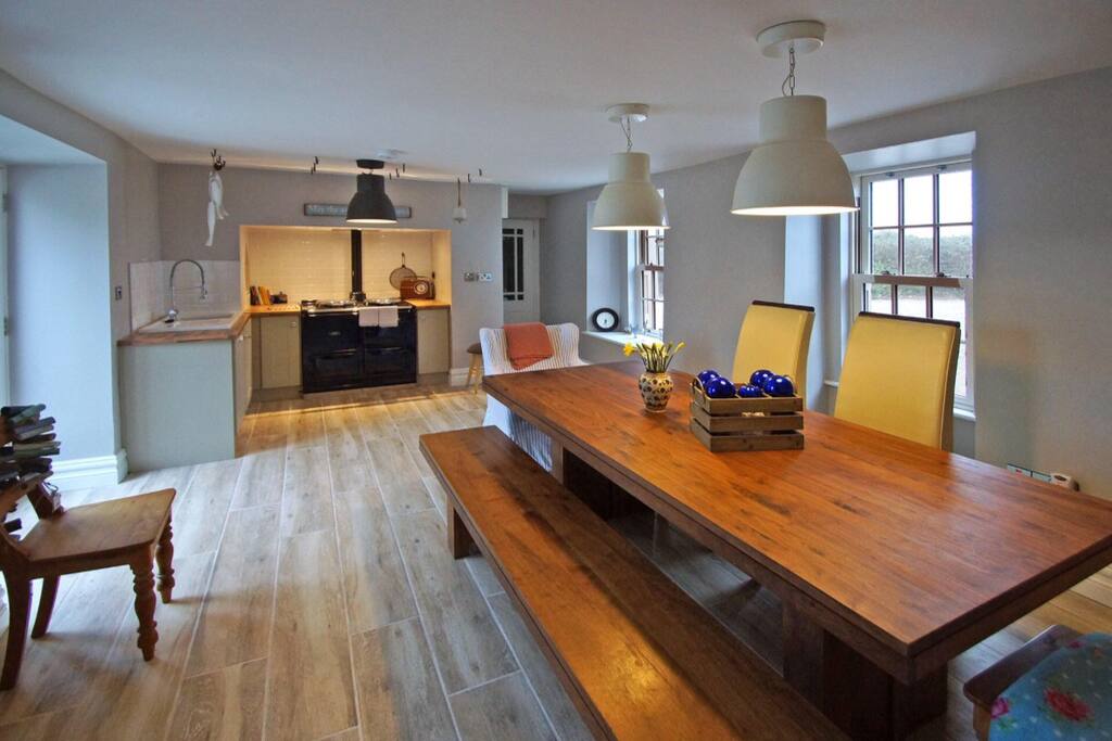 Large kitchen dining room.