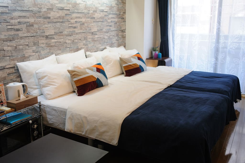 2 double size bed with comfortable linen