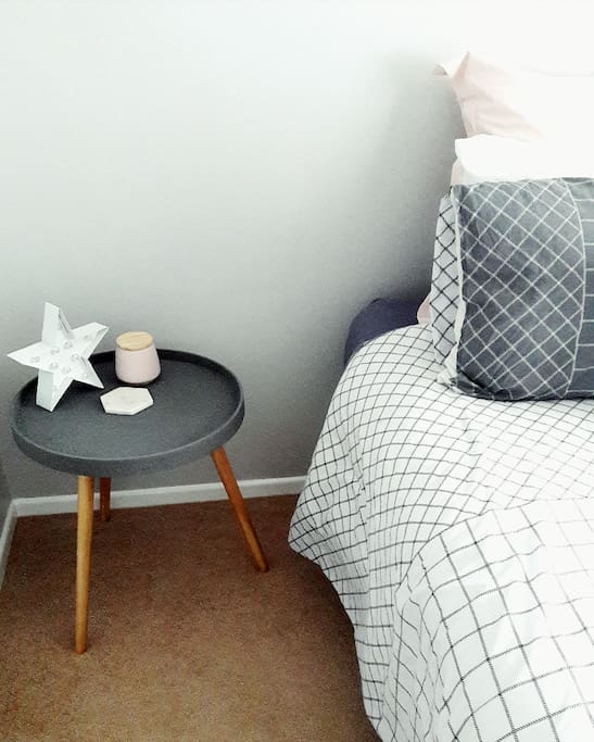 Your bedroom. Queen sized bed, small wardrobe able to be used.
