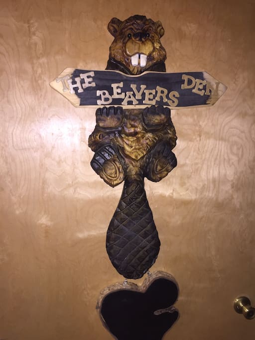 Door to your Beaver's Den bunkbed suite