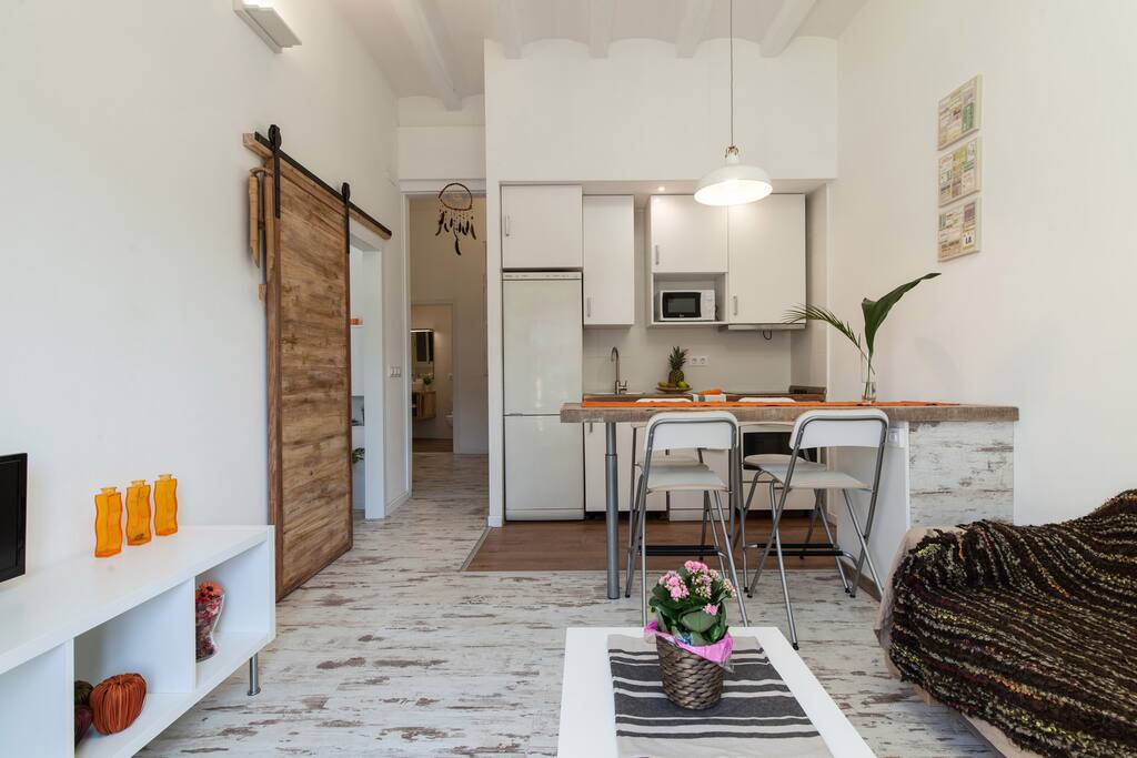 Living room and kitchen