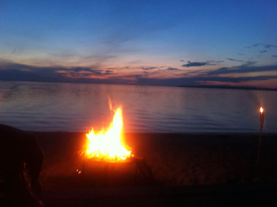 Fire pit watching the sunset