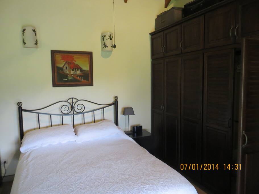 Each apt features a Queen Bed with US made mattress