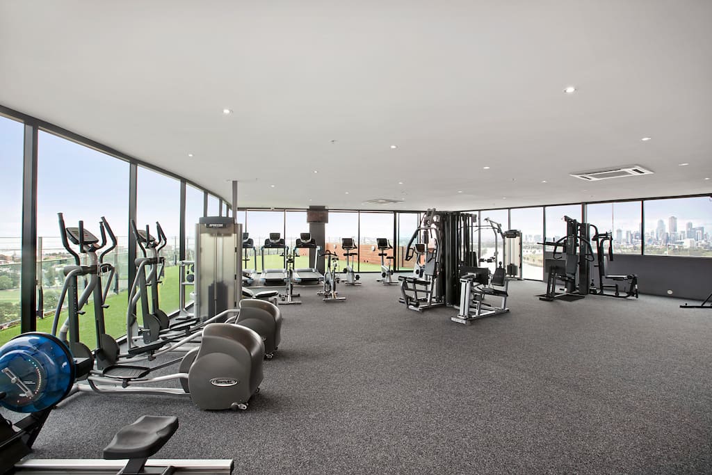 Fully equipped gym with stunning views