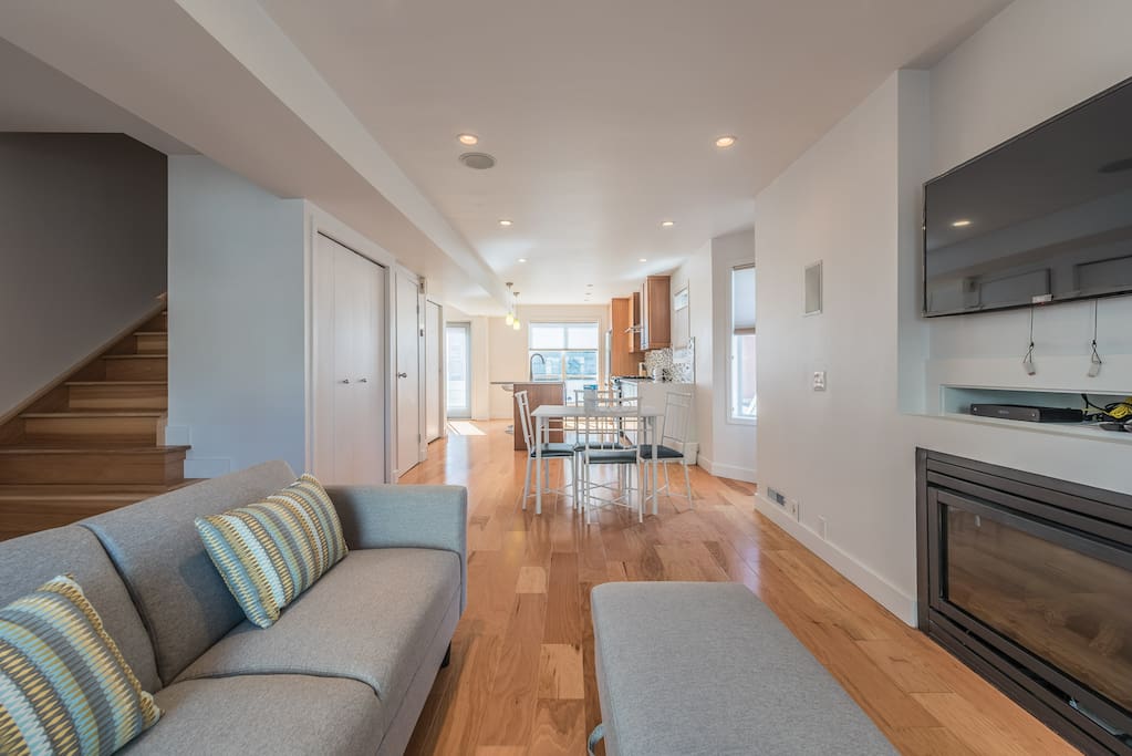 Spacious and bright; new hardwood throughout the main floor