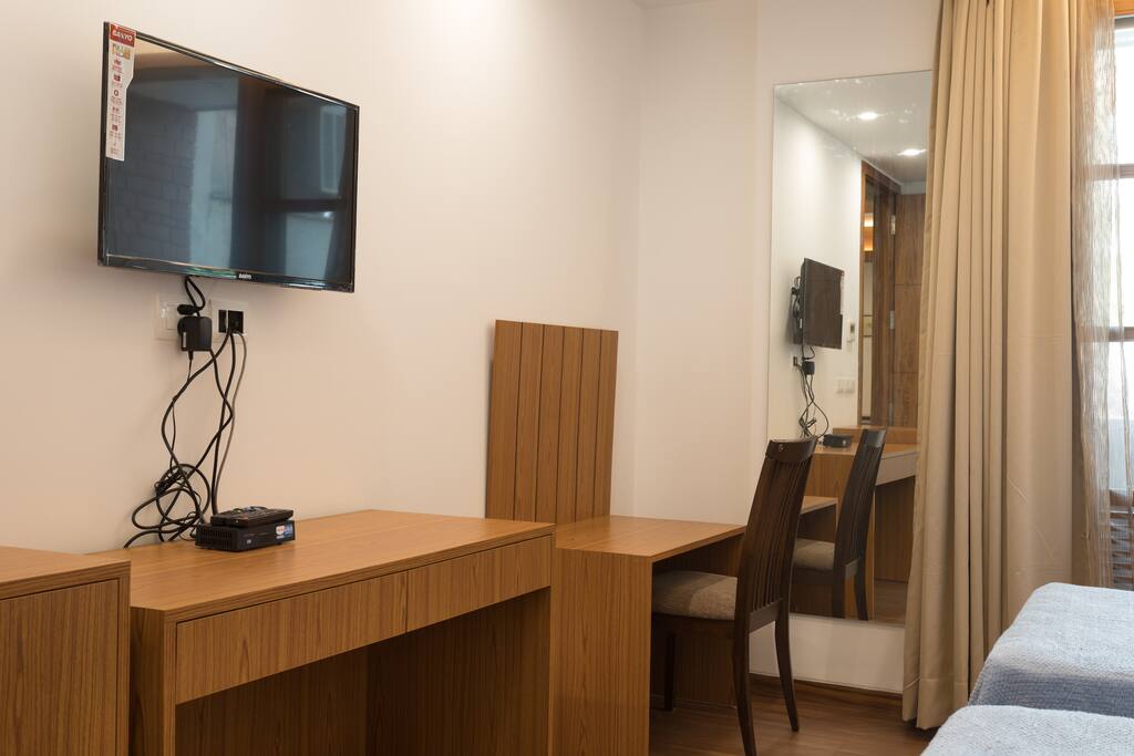 TV and study desk area
