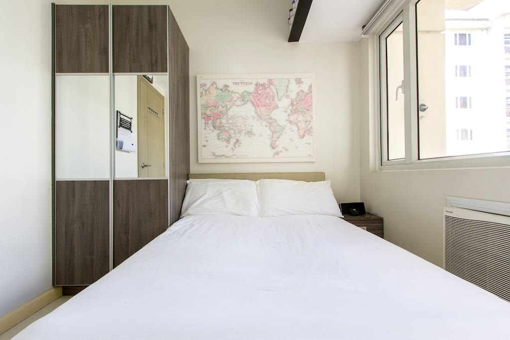 Queen-sized bed that could fit two adults.