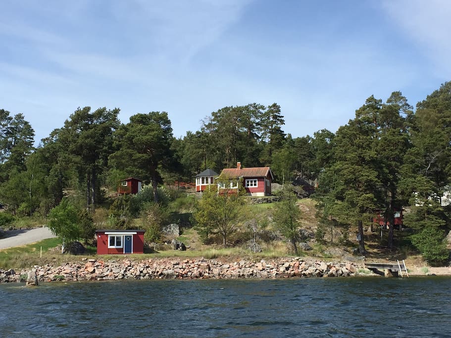 Main house and sea house from the water