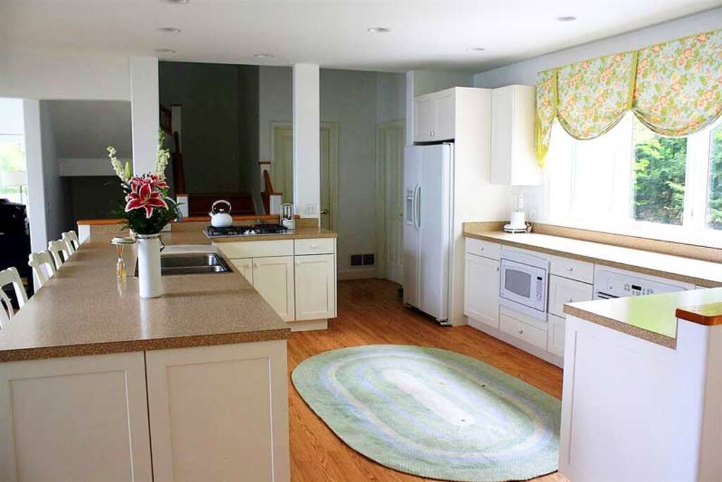 While cooking you will be able to visit while cooking in this open kitchen