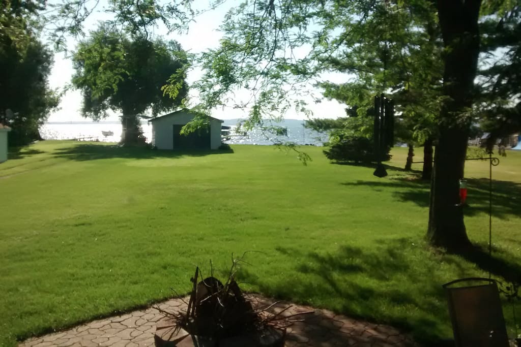 Large front yard for yard games