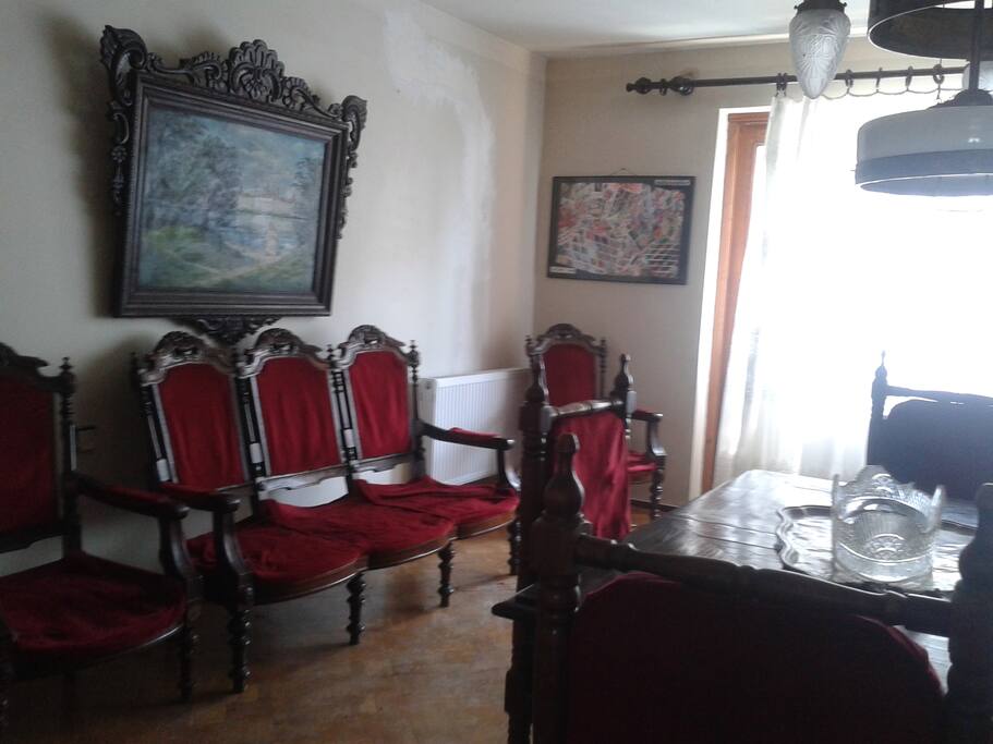 iving-room with a grand piano