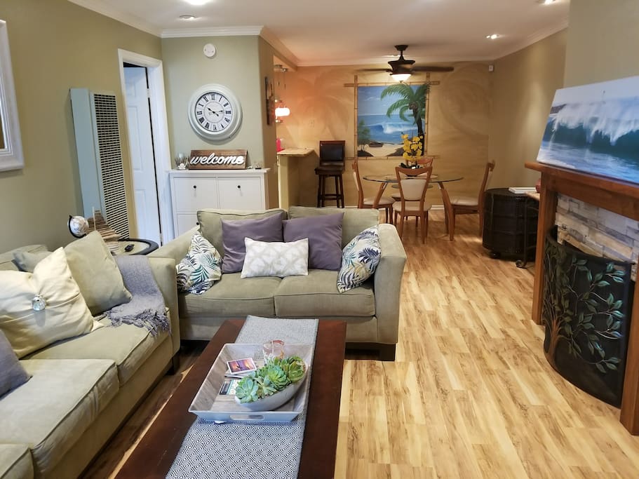 Feel the fun beach decor and comfy furniture...