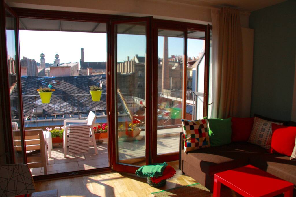 This is the view from the living room.