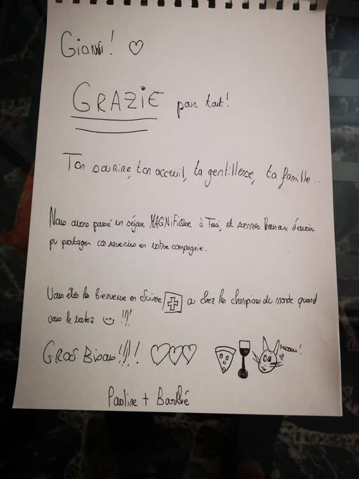 Questo è’ il più bel regalo che un ospite può farti❤️❤️❤️❤️Pauline e Barthe’ siete immensi❤️❤️❤️❤️