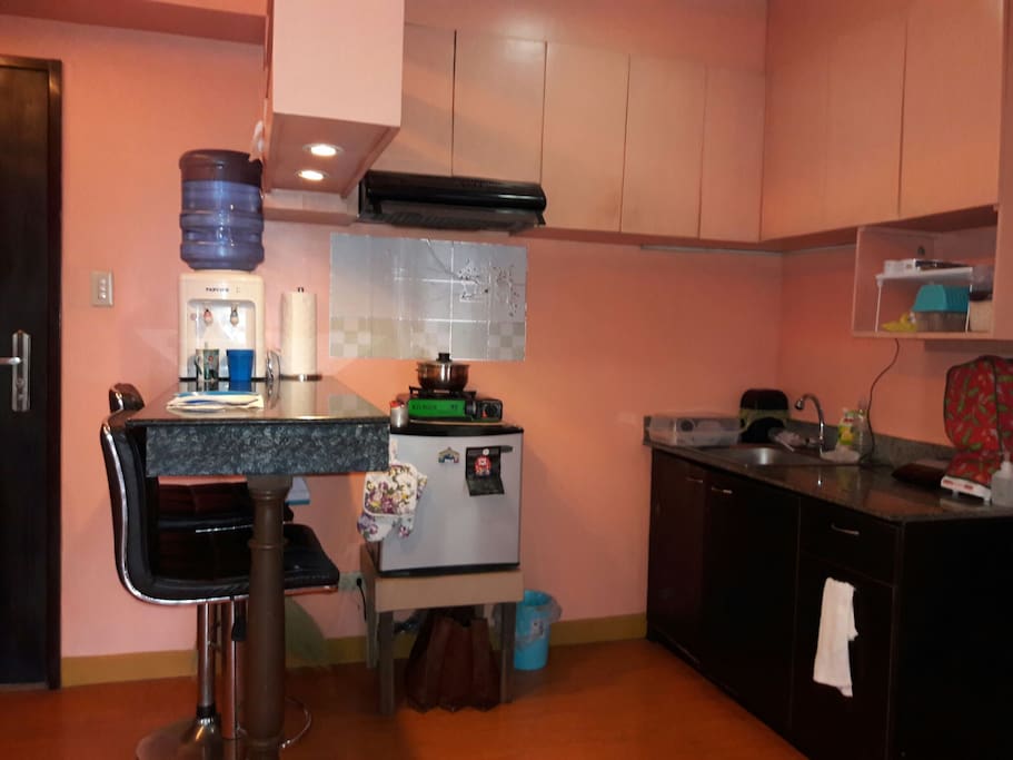 Guests are welcome to use the kitchen and dining facilities of my place.