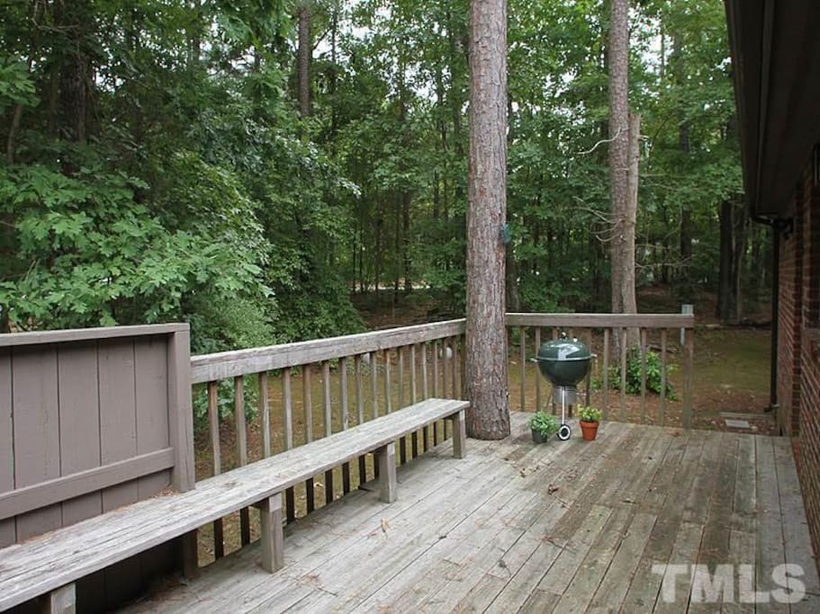 Back deck with nature views!