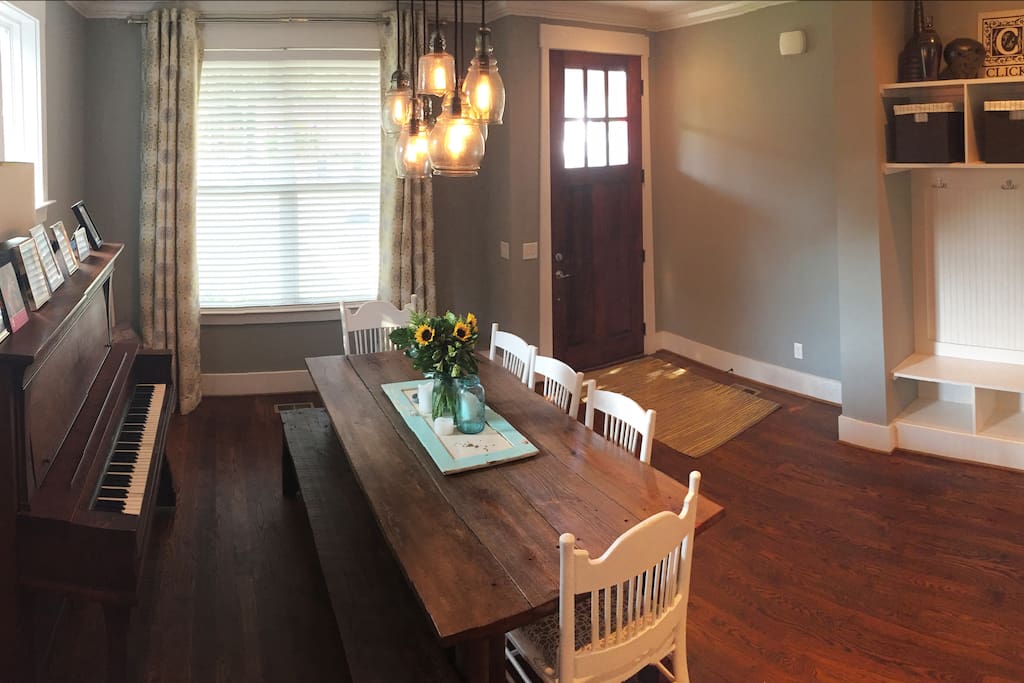 Here's another view of the dining room - the first room you'll see when entering the house.