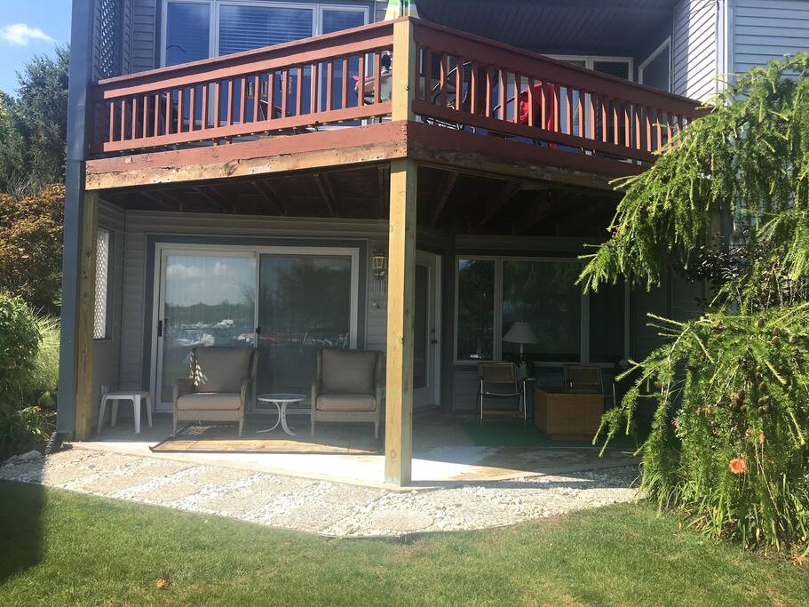 Patio facing the water
