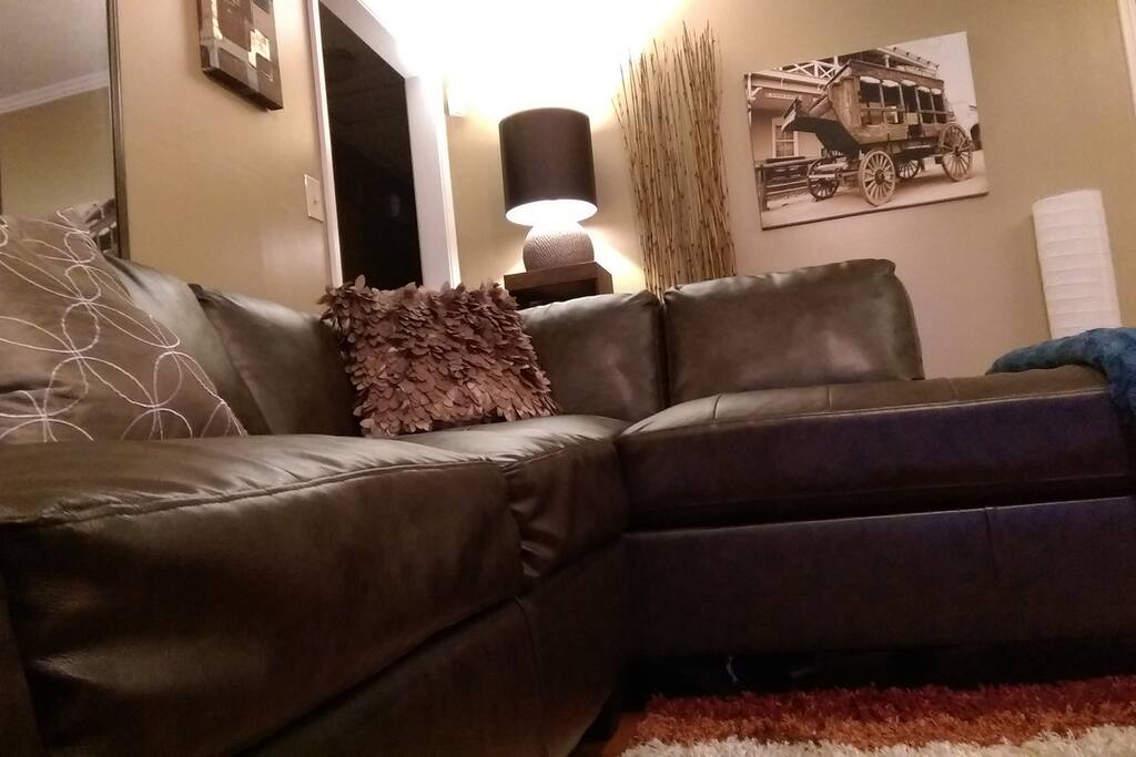 Den area, with view of Sunroom and back yard