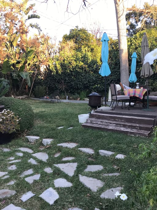 Small private backyard with BBQ
