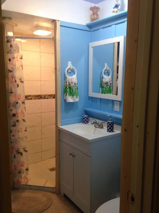 private bath and shower