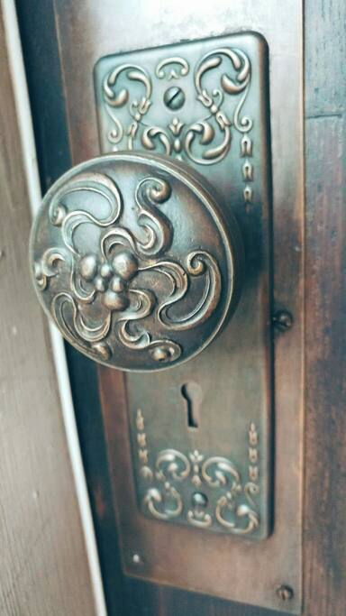As you enter through our antique craftsmen front door with vintage door hardware you get a taste for our mixed style of vintage, modern, and homey.