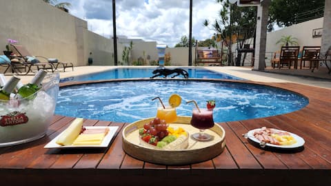 Pool•Heated Jacuzzi - 10 guests - Jardim Botânico, Federal District