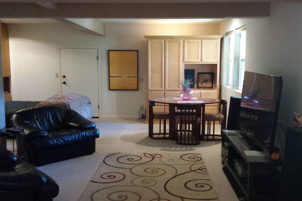 Roomy studio style space with Private bathroom