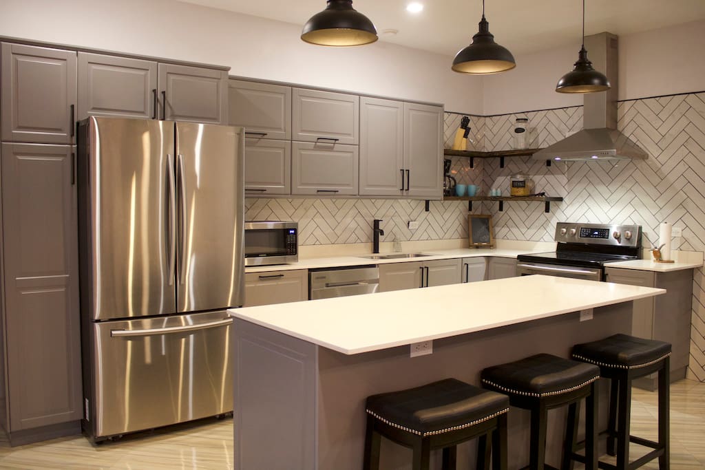 Modern kitchen with island seating