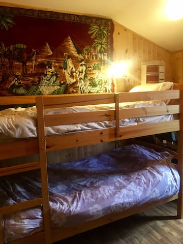 Welcoming and warm room with bunkbeds