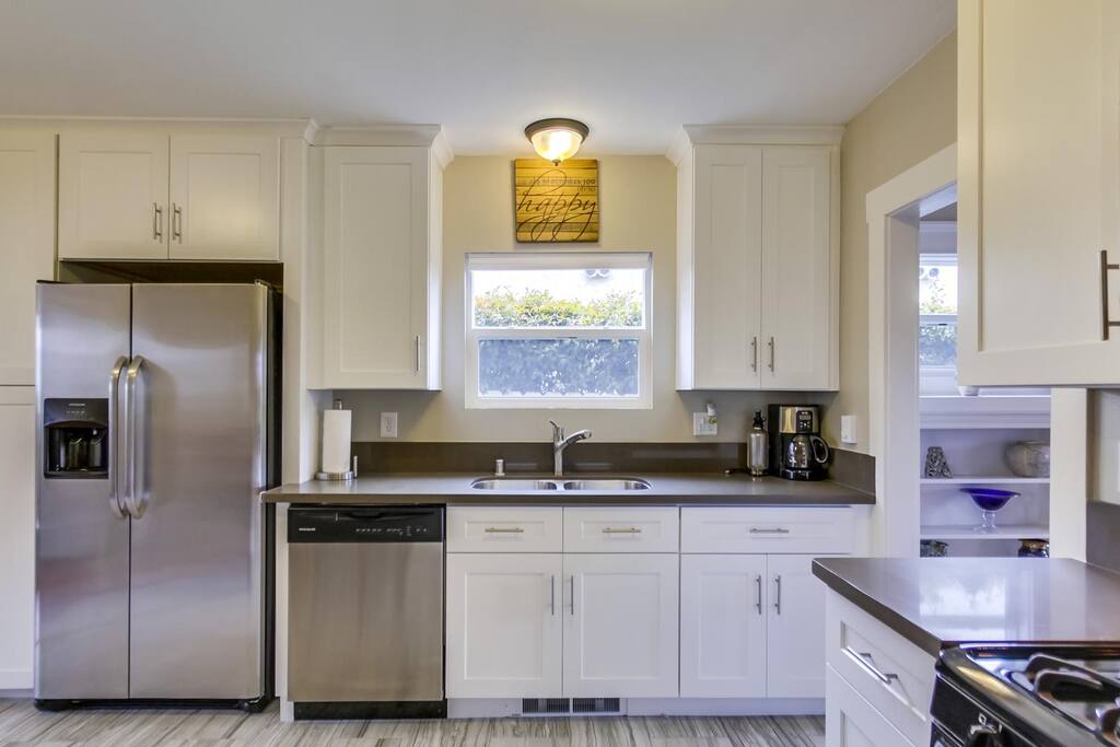 open kitchen with new appliances