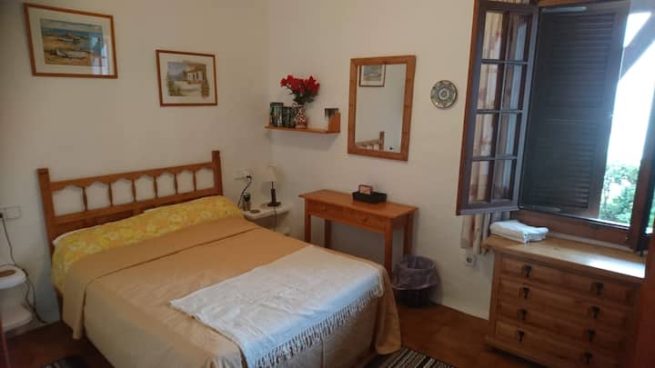 Master bedroom - Double bed, drawers and wardrobe - Includes bed linen, towels, ironing board, iron, hairdryer