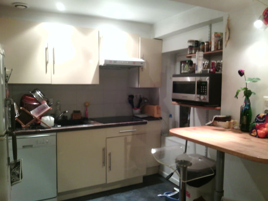 cuisine équipée (gazinière, lave vaisselle, frigo, lave linge...)