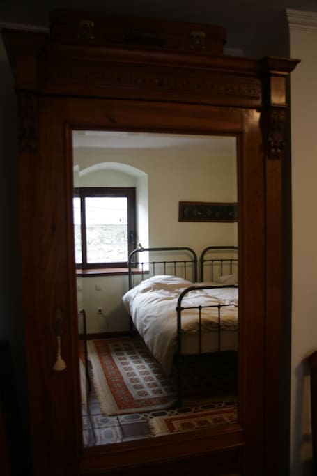 Beds in the big bedroom of the ground floor