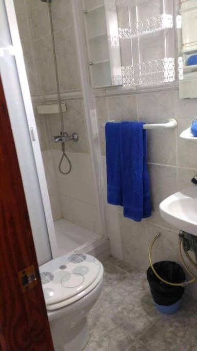 Toilet with big shower