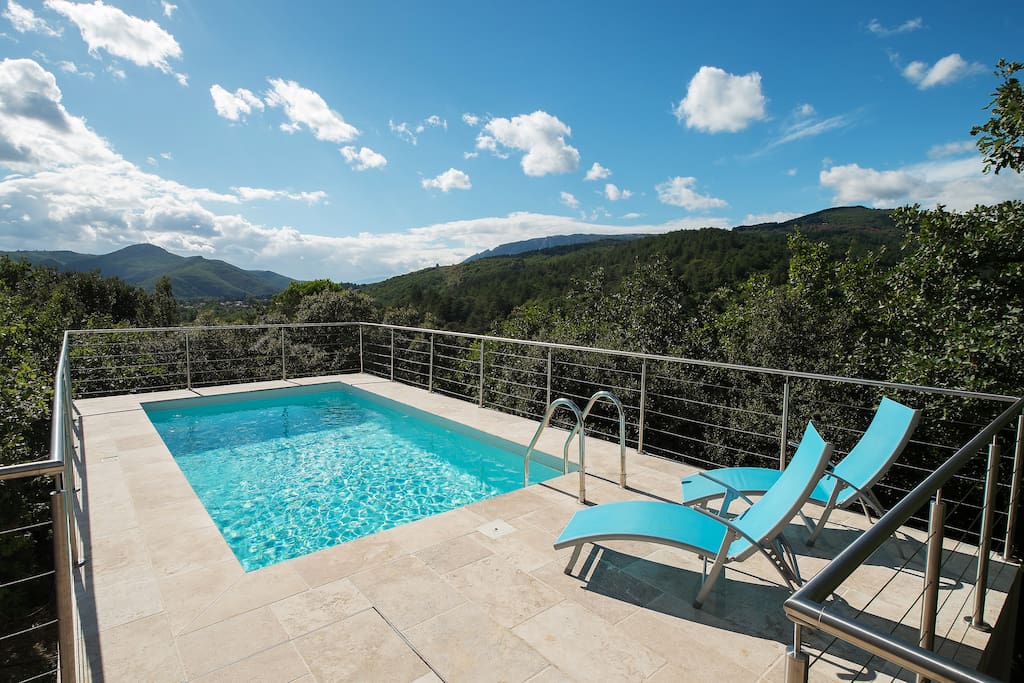 Breathtaking views over the mountains from the pool area