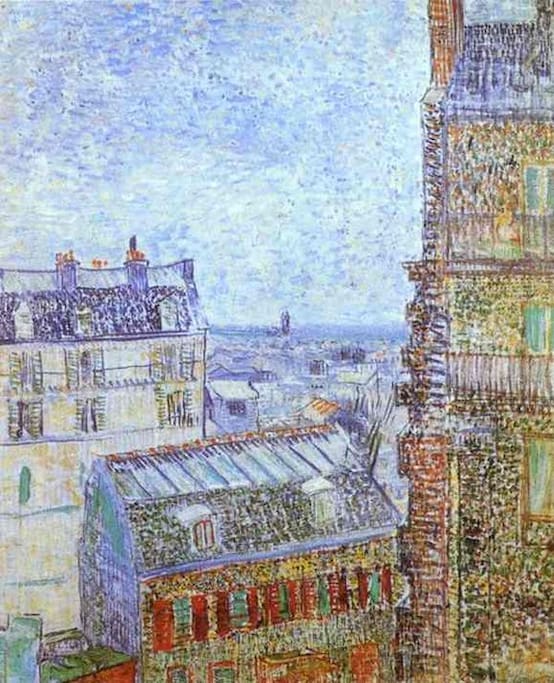 Roof view of my street paint by Van Gogh
