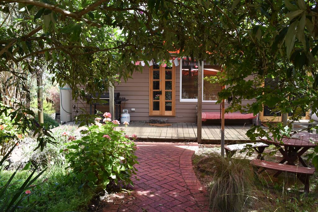 East facing sheltered verandah for BBQ's and bird watching pleasure