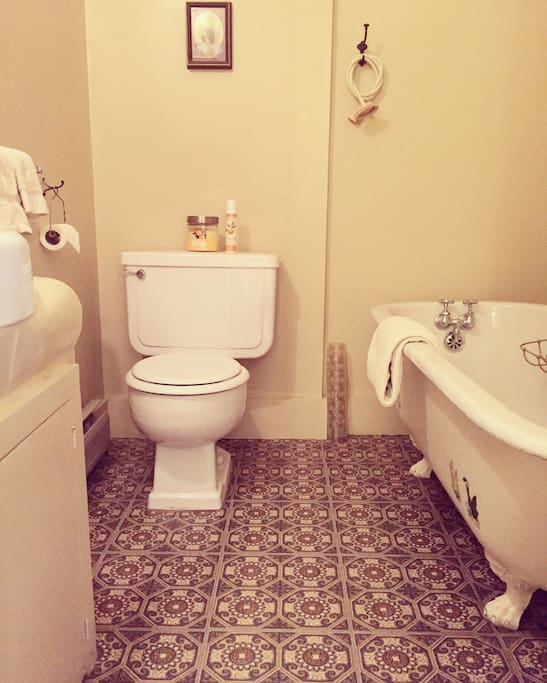 Private bathroom with soaker tub