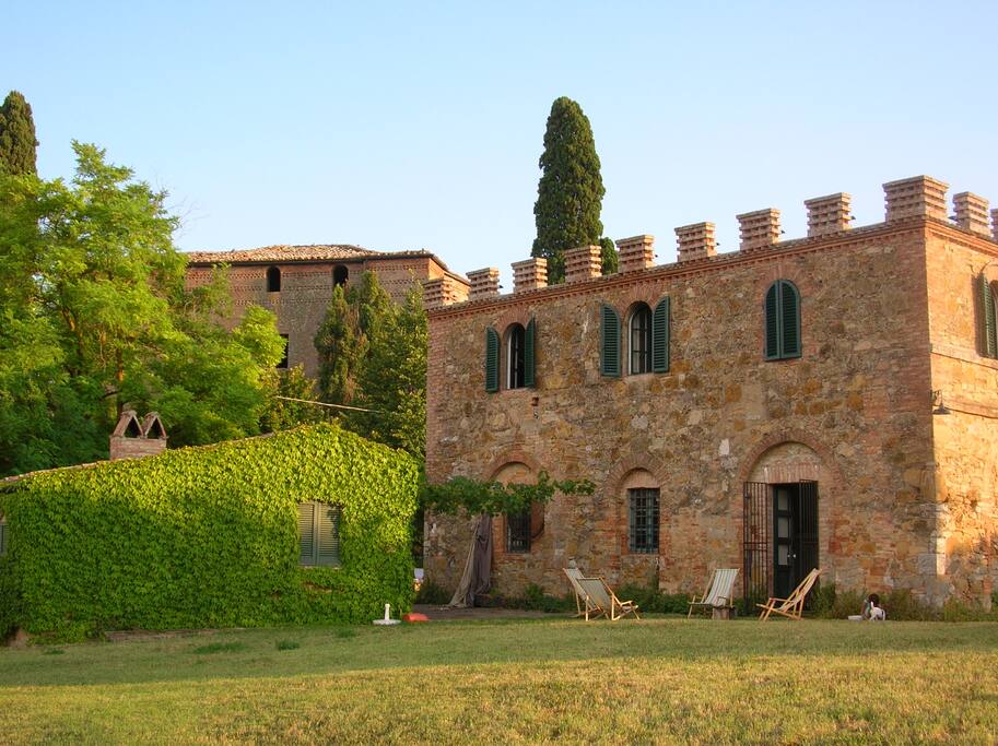 house & dependence (castle in the back)