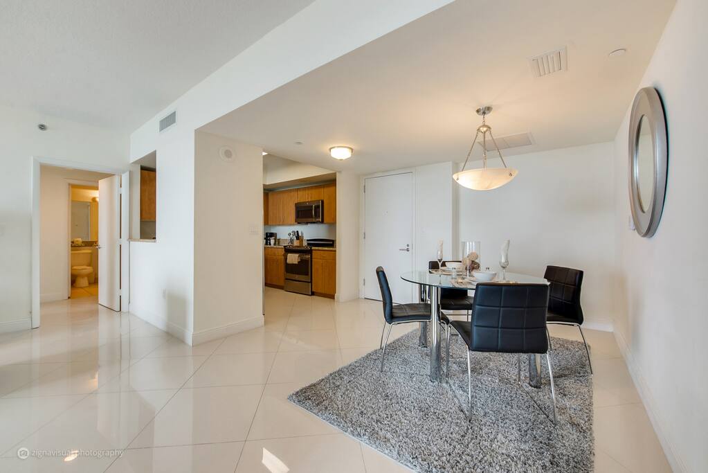 Dining area with seating for four, where you can dine in comfort.