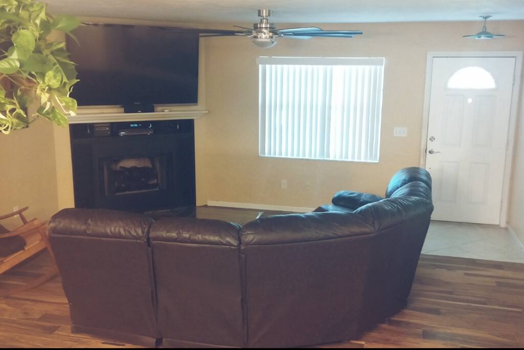 Living room with reclining couch