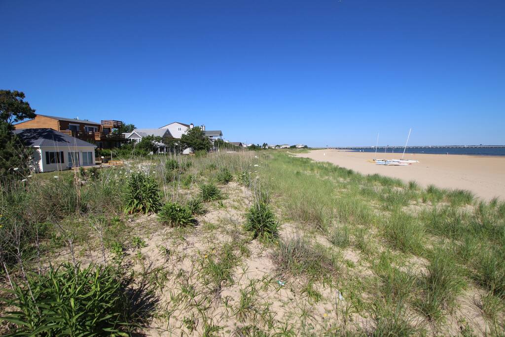 View of house from dune walkover.
