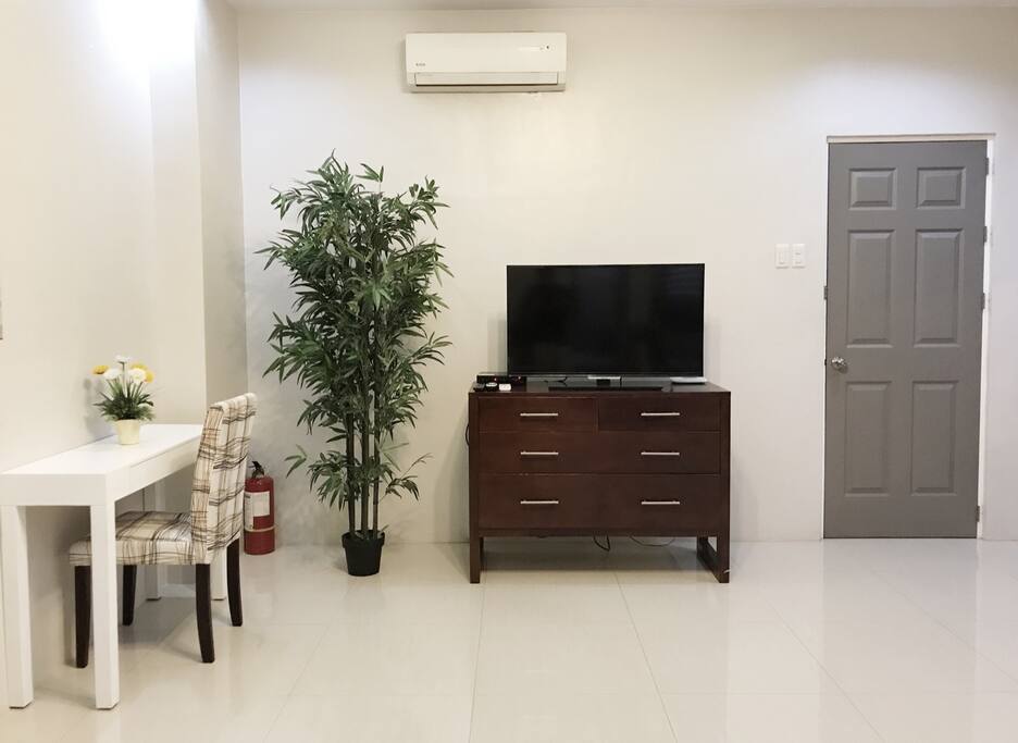 Sit back relax and enjoy our flat screen LED TV with numerous channels at your disposal or work your way through the day with our free WIFI
