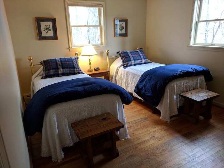 This is bedroom #2, one of two bedrooms on the main floor.  It has two twin beds. It's a perfect set-up for families.