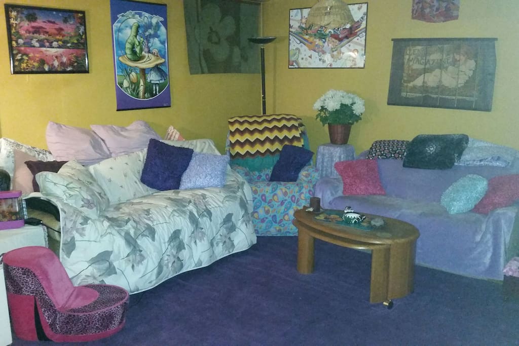 Basement living room/xtra guest bedroom... aka mini nightclub